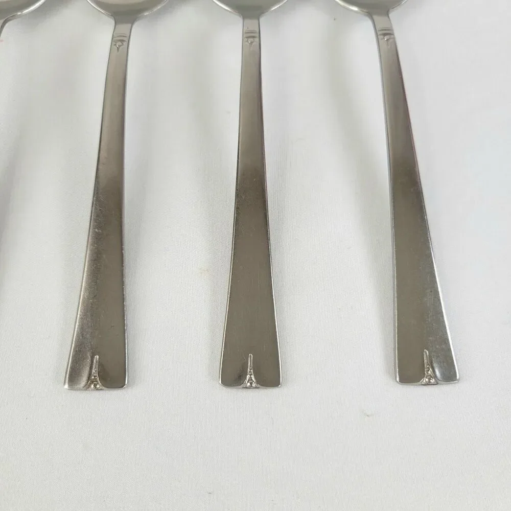 International Silver Rogers Grypsholm Stainless Flatware Set 5 Oval Soup Spoons